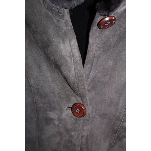 Manzari New York Brown Shearling Spanish Merino Fur Coat Jacket Size 38 - Picture 11 of 12